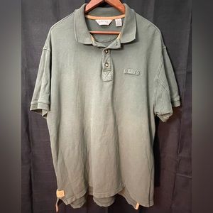 ORVIS POLO Shirt Adult XLT Tall Green Fishing Vintage Heavy Cotton Mens